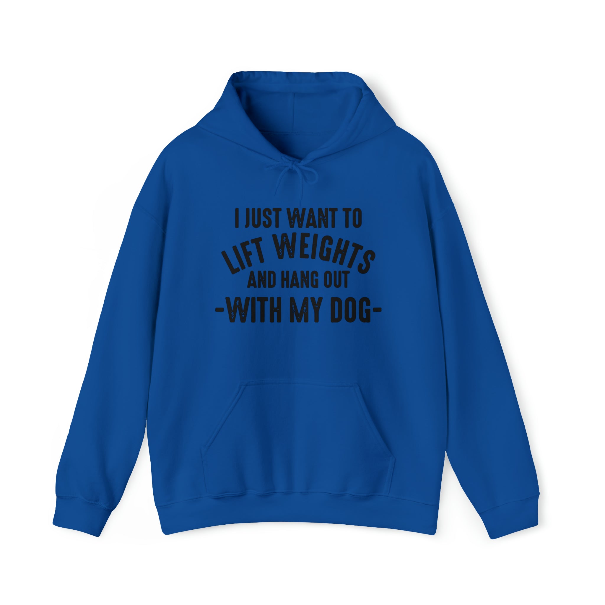 Lift Weights & Hang Out With My Dog  - Dark Logo  - Unisex Heavy Blend Hooded Sweatshirt