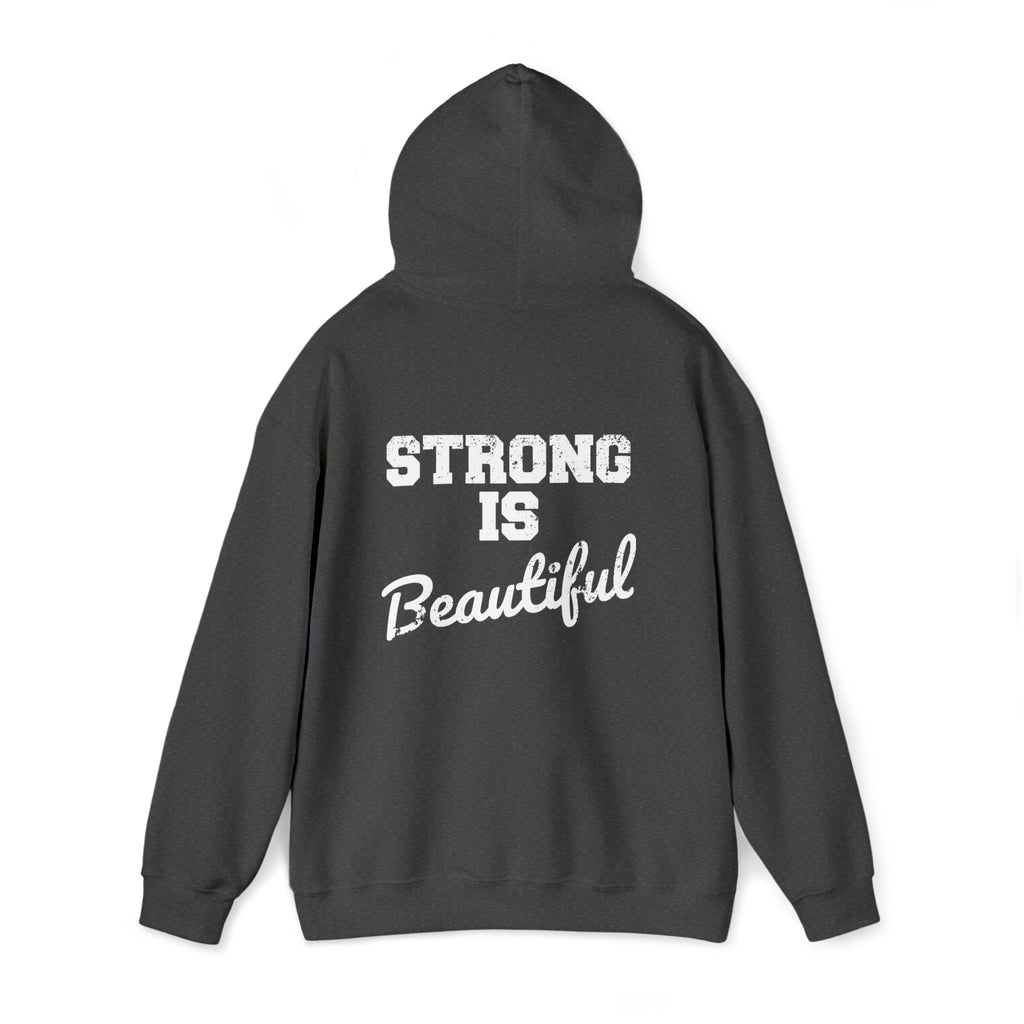 Strong Is Beautiful - Unisex Heavy Blend Hooded Sweatshirt - Distressed White Logo -  (BEST SELLER)