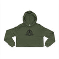 Stylish Women's Cropped Hoodie - Black Classic Logo