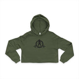 Stylish Women's Cropped Hoodie - Black Classic Logo