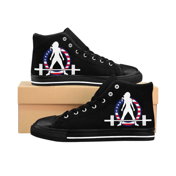 USA Logo - Women's Classic Black Sneakers - USA Dark Logo
