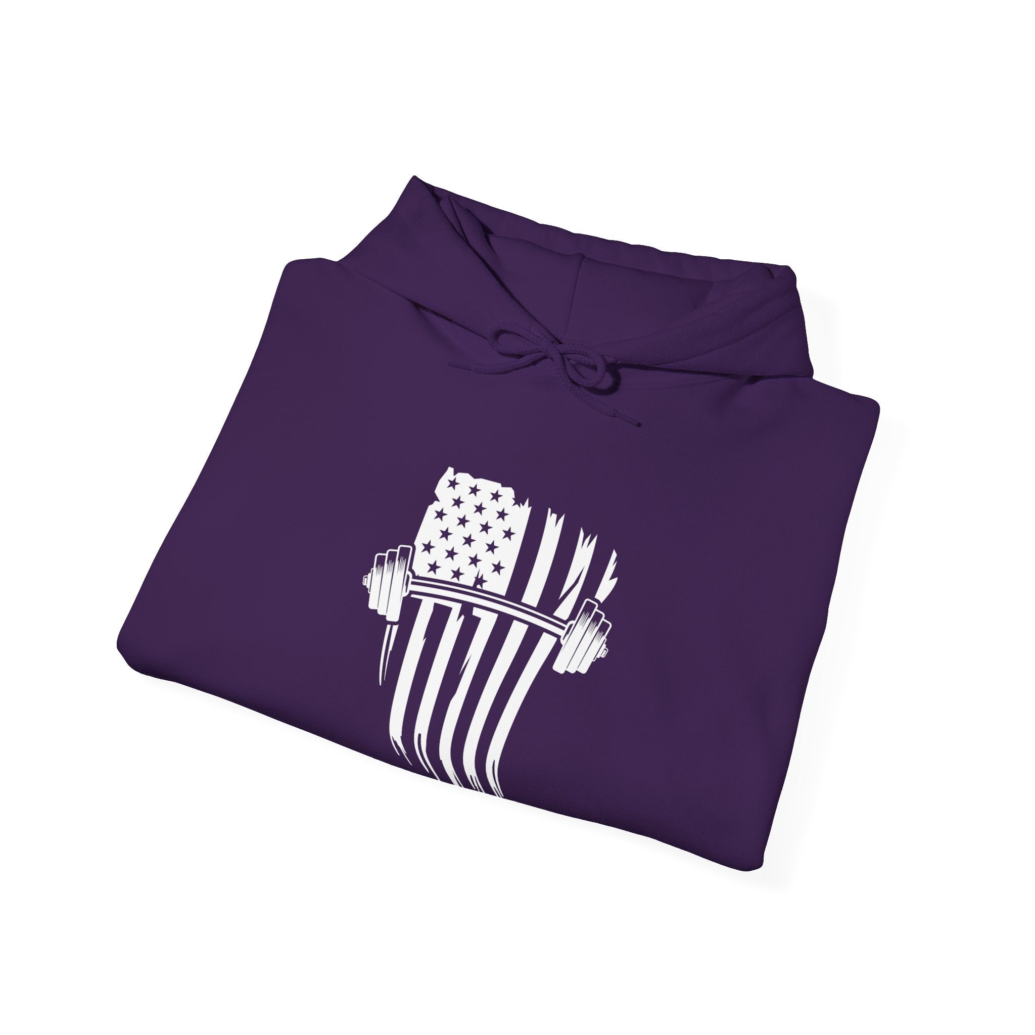 USA Barbell - Unisex Heavy Blend Hooded Sweatshirt  - Front White Logo