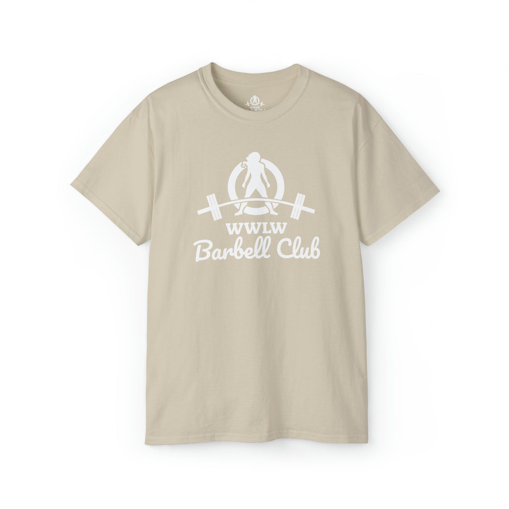 Barbell Club White Classic Logo - Unisex Ultra Cotton Tee