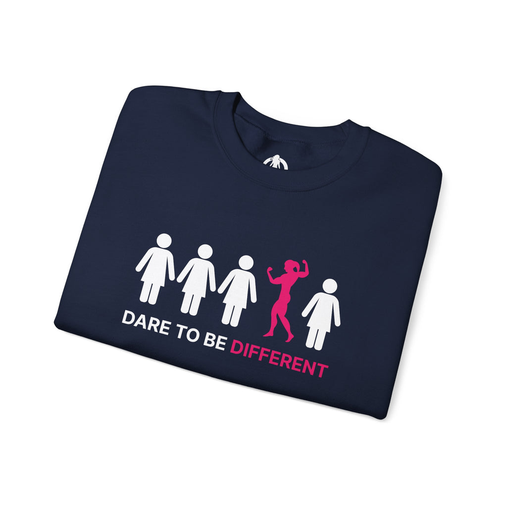 Dare To Be Different - Flex - Unisex Heavy Blend™ Crewneck Sweatshirt - Front  Logo Plain Back