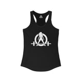 Goal Weight Strong AF - Simple - Women's Ideal Racerback Tank - White Print Front & Back
