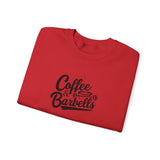 Coffee & Barbells - Unisex Heavy Blend™ Crewneck Sweatshirt - Black Logo on Front