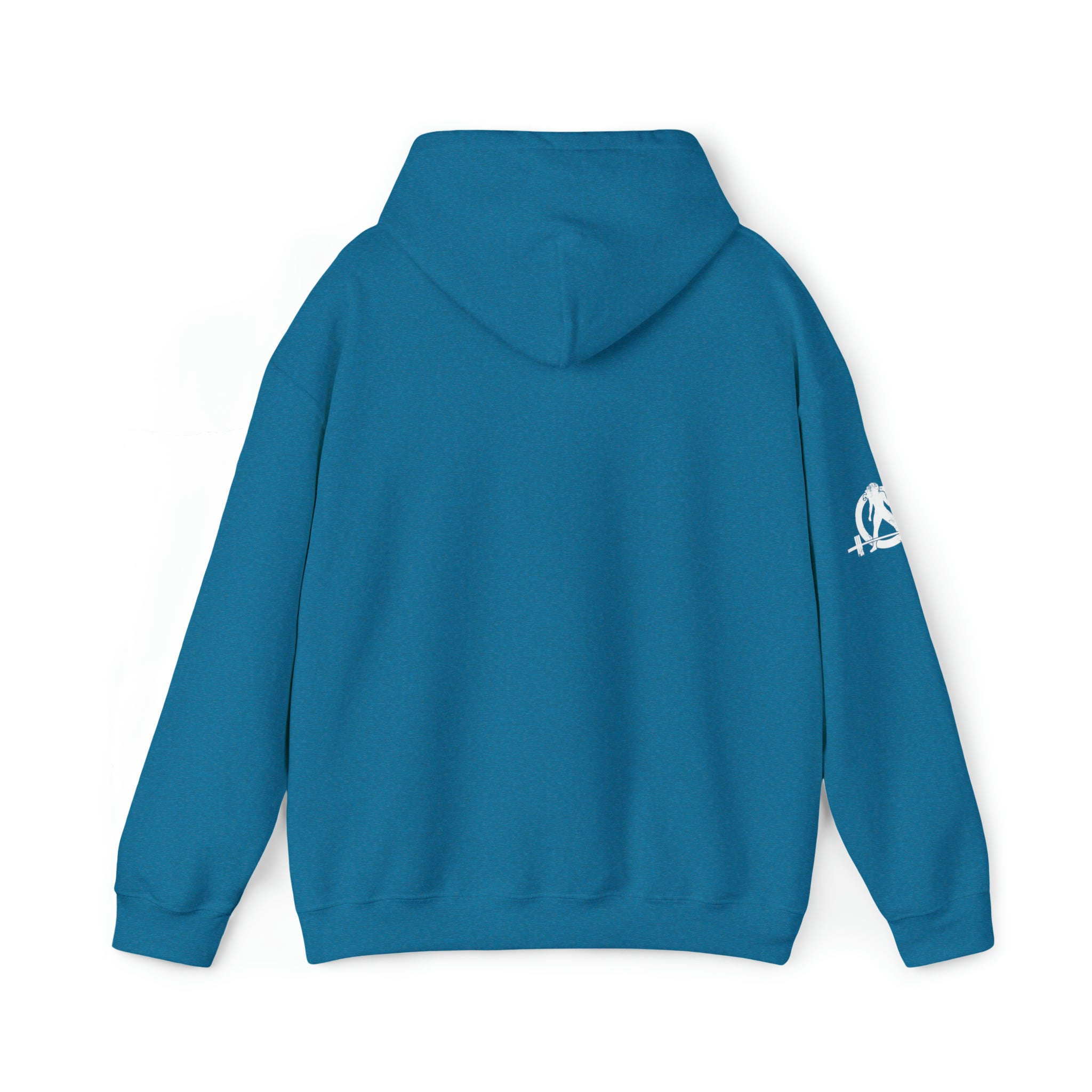 I Could Hip Thrust You - Unisex Heavy Blend Hooded Sweatshirt - White Distressed Logo on Front & Right Sleeve