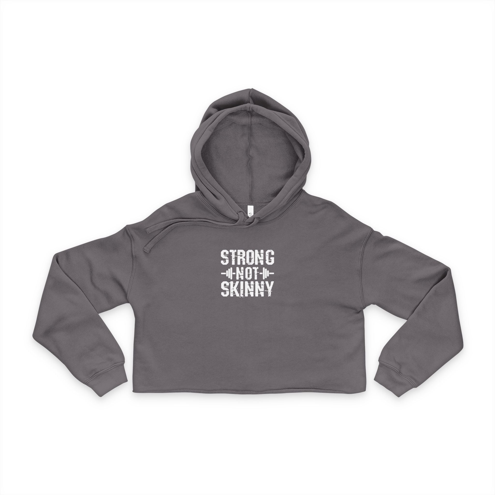 Strong Not Skinny - Cropped Hoodie - White Logo