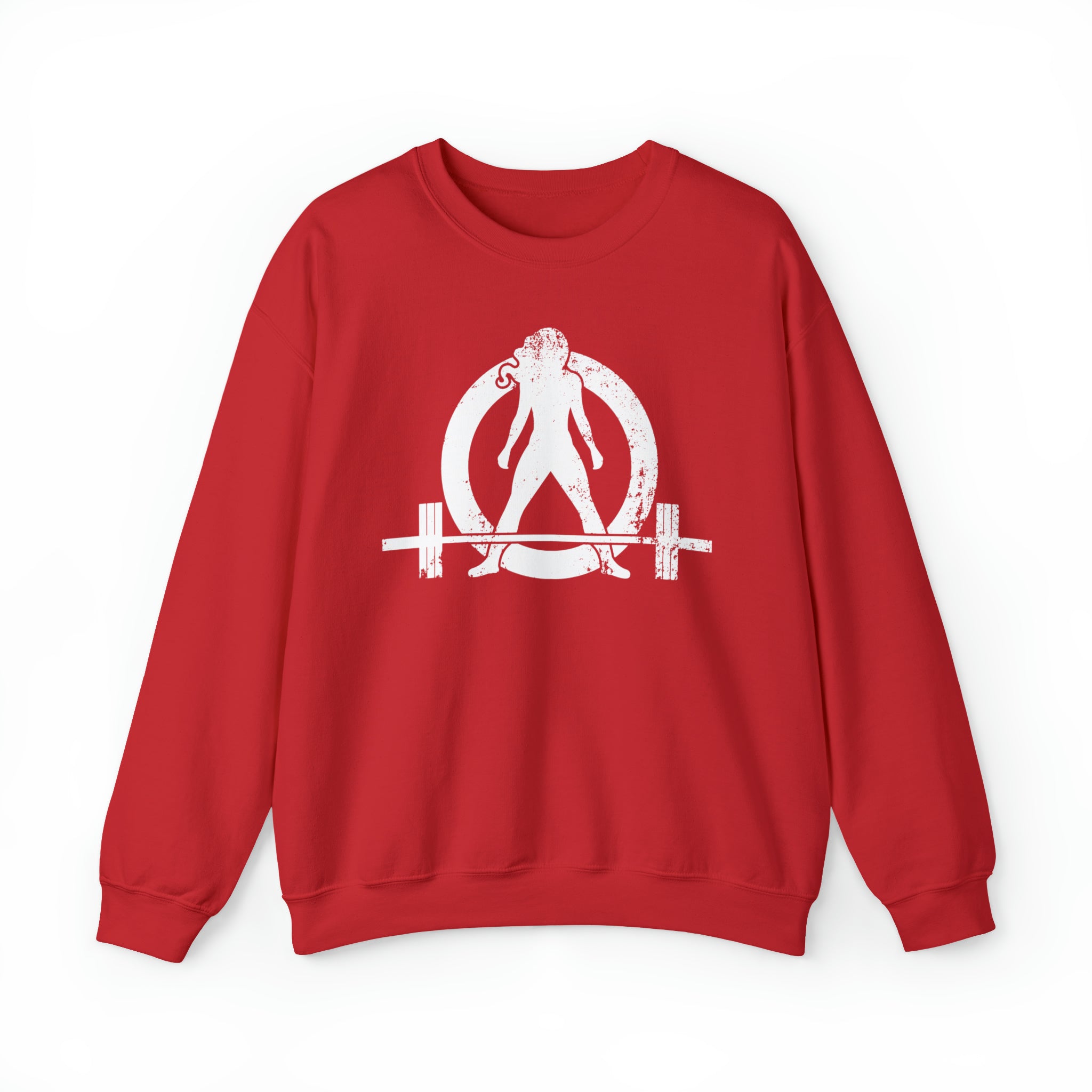 Unisex Heavy Blend™ Crewneck Sweatshirt - Distressed Logo - Plain Back