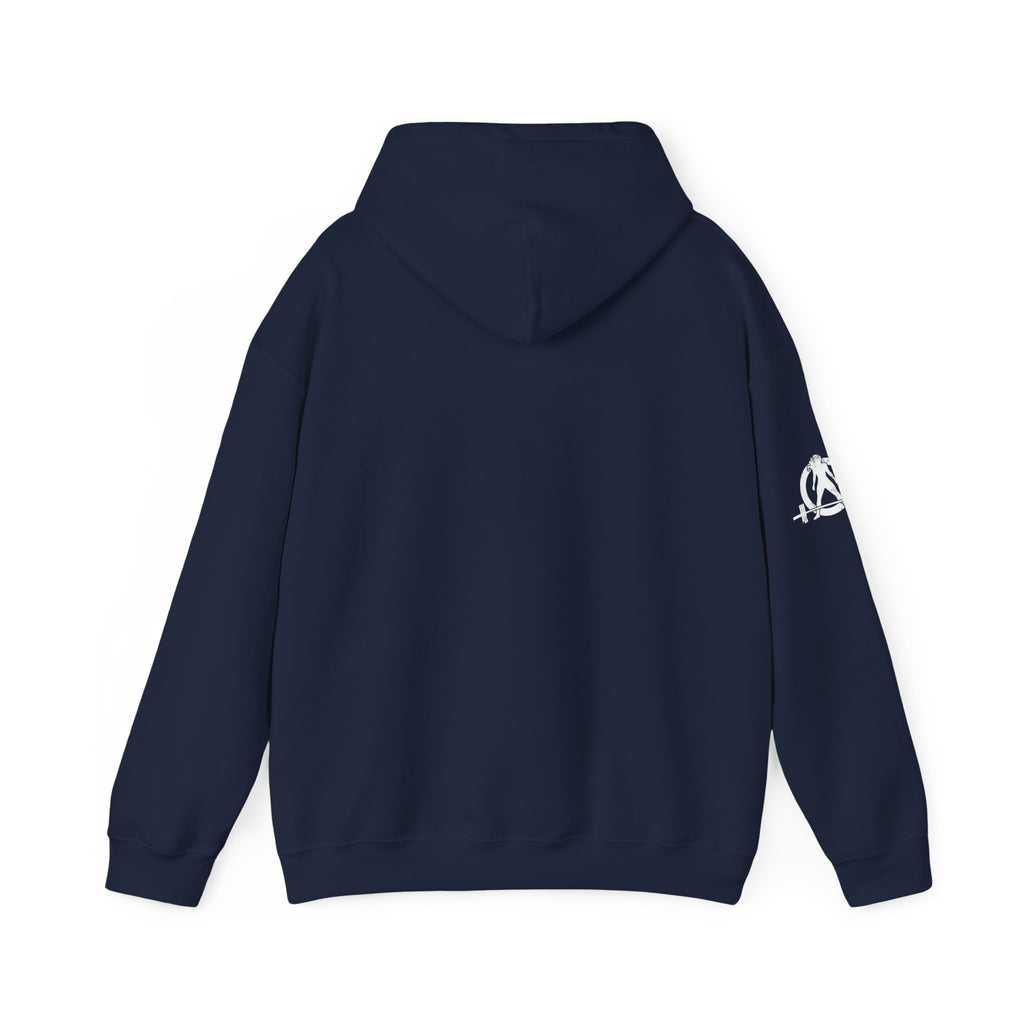 Cardio = Lift Weights Faster - Unisex Heavy Blend Hooded Sweatshirt - White Print on Front