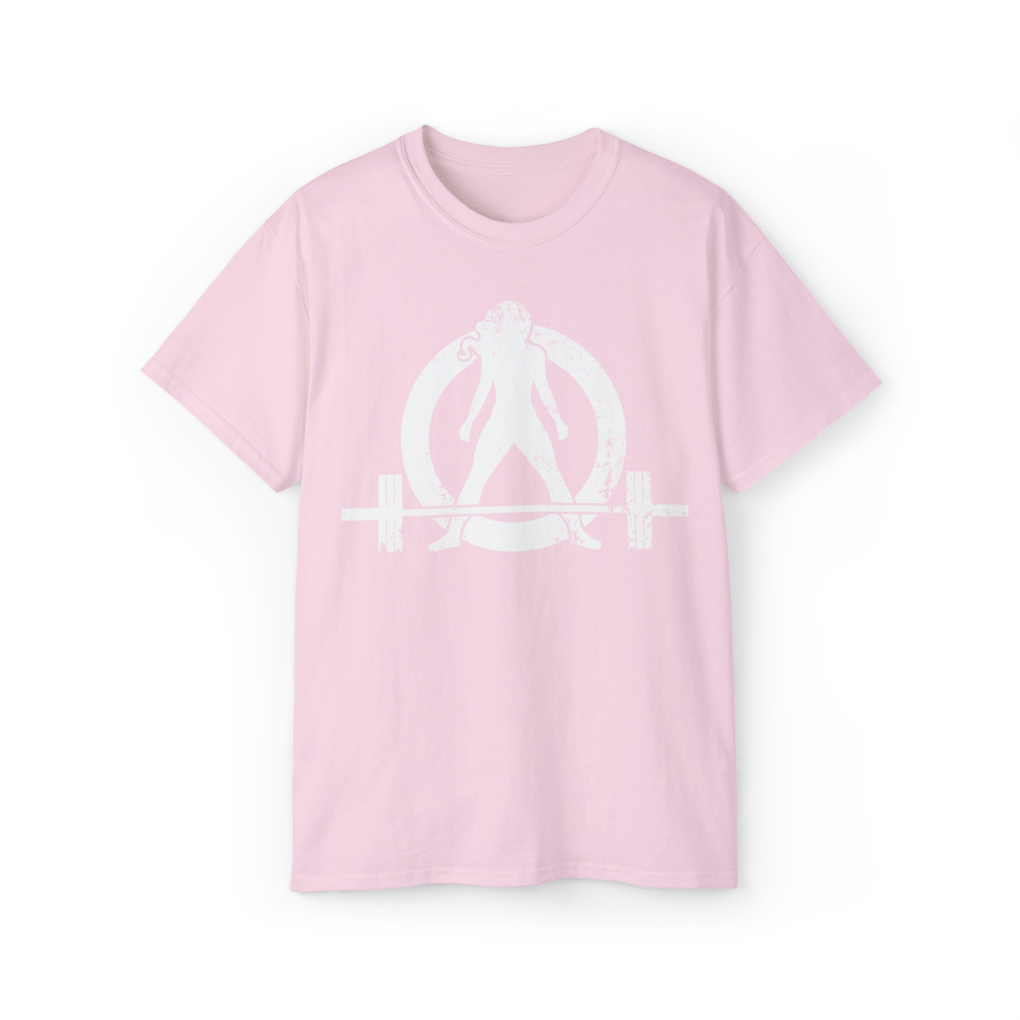 Unisex Ultra Cotton Tee - Distressed White Logo - Plain Back