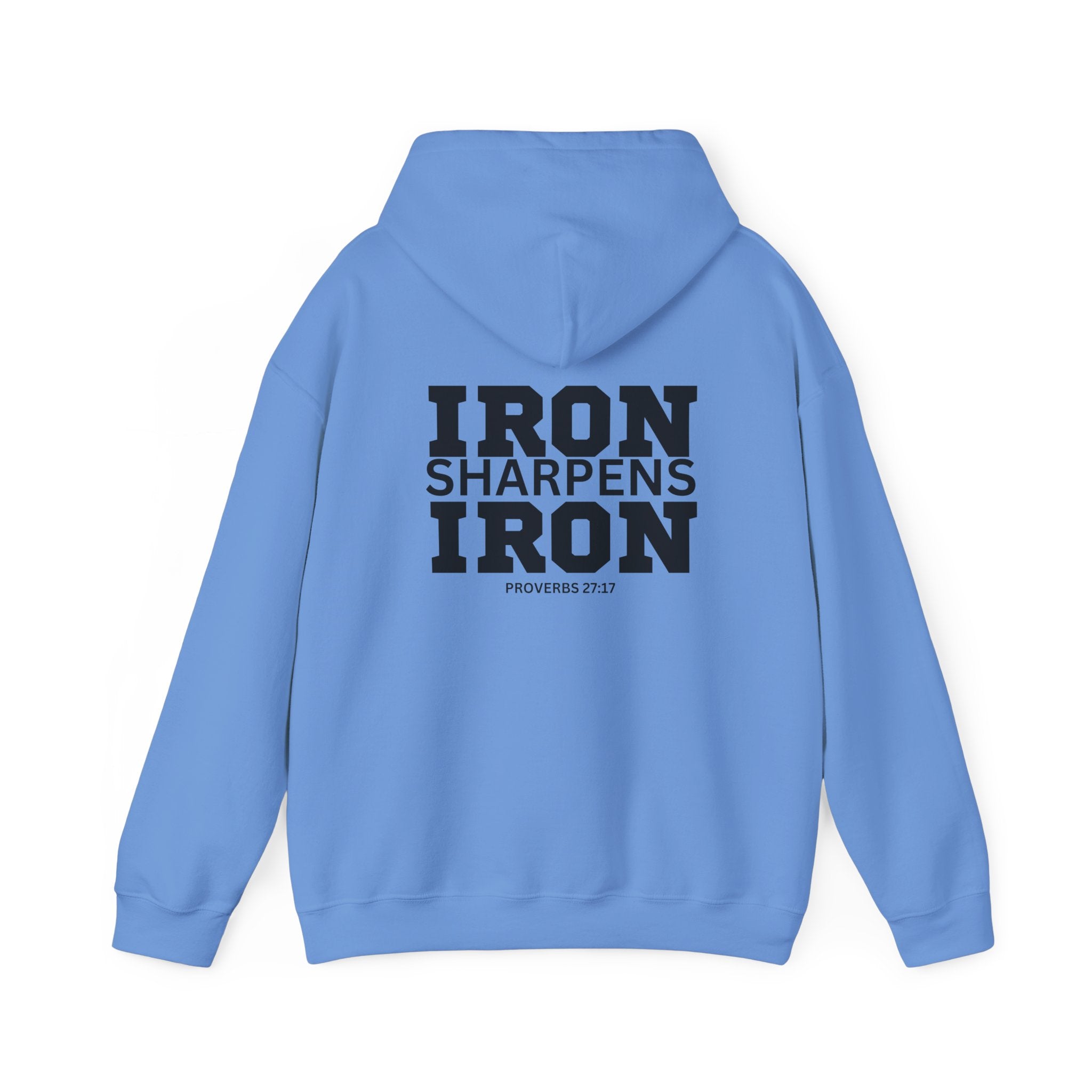 Iron Sharpens Iron - Unisex Heavy Blend Hooded Sweatshirt - Black Print on Front & Back