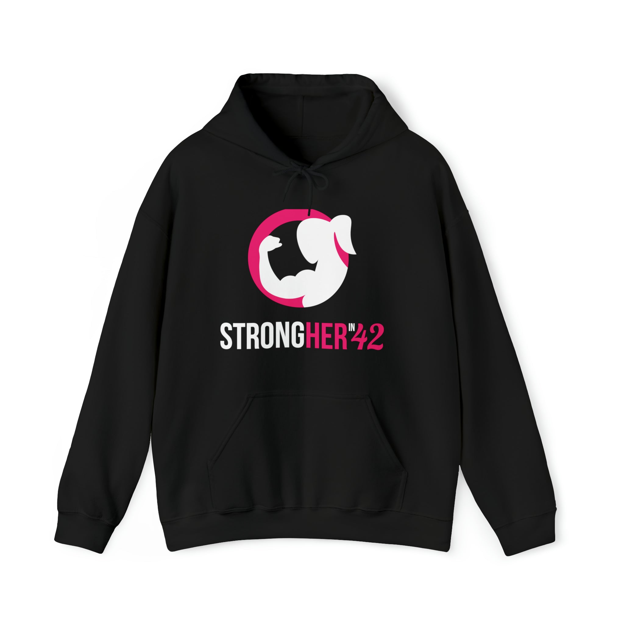 Strong Her in 42 - Classic Color Logo - Unisex Heavy Blend Hooded Sweatshirt