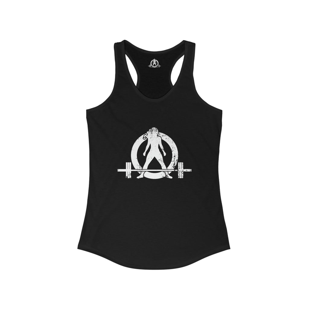 I Could Squat You - Women's Ideal Racerback Tank - White Logo & Back