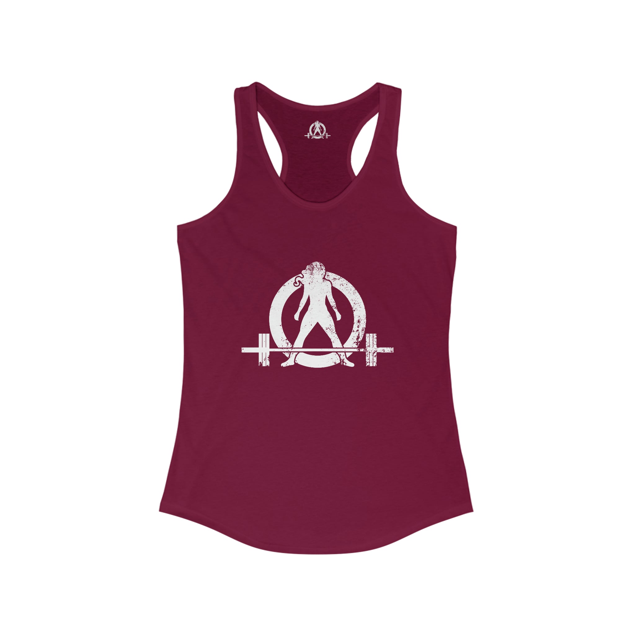 I Could Squat You - Women's Ideal Racerback Tank - White Logo & Back