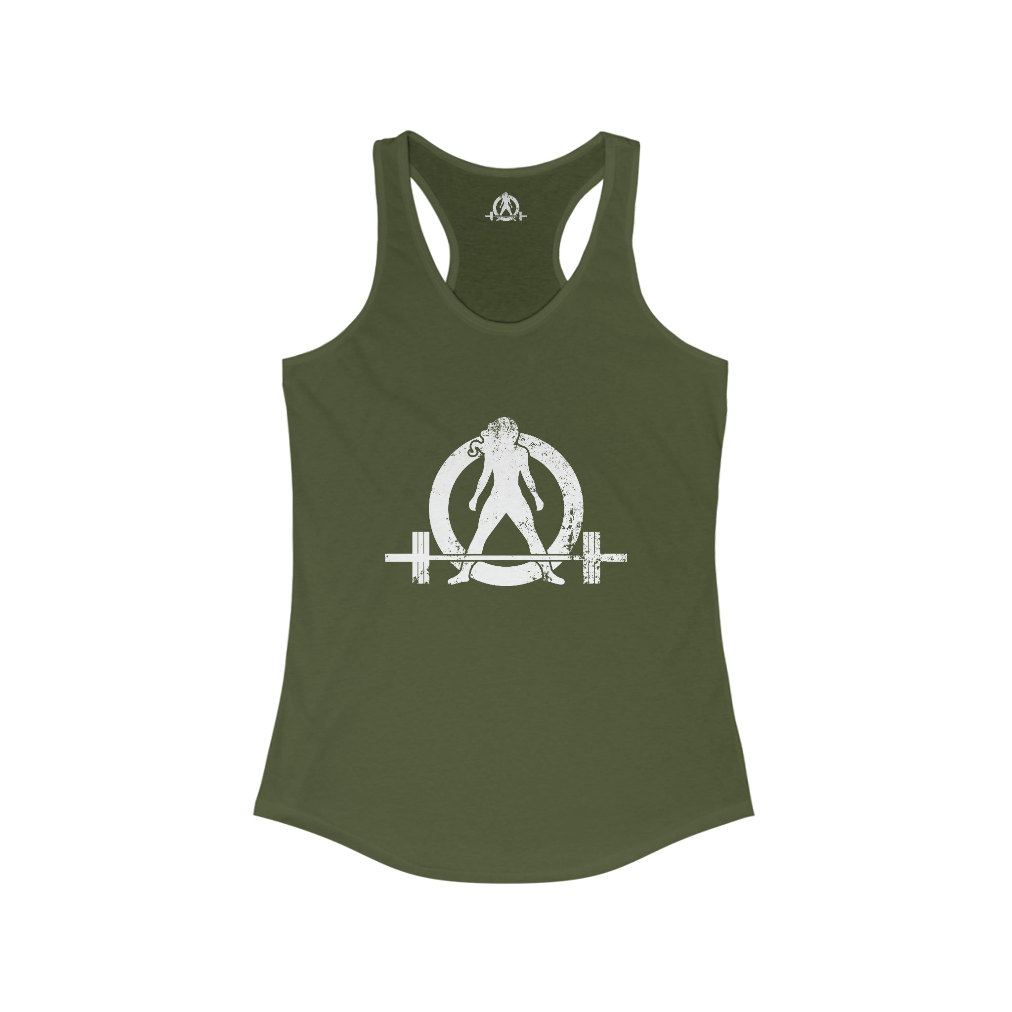 I Could Squat You - Women's Ideal Racerback Tank - White Logo & Back
