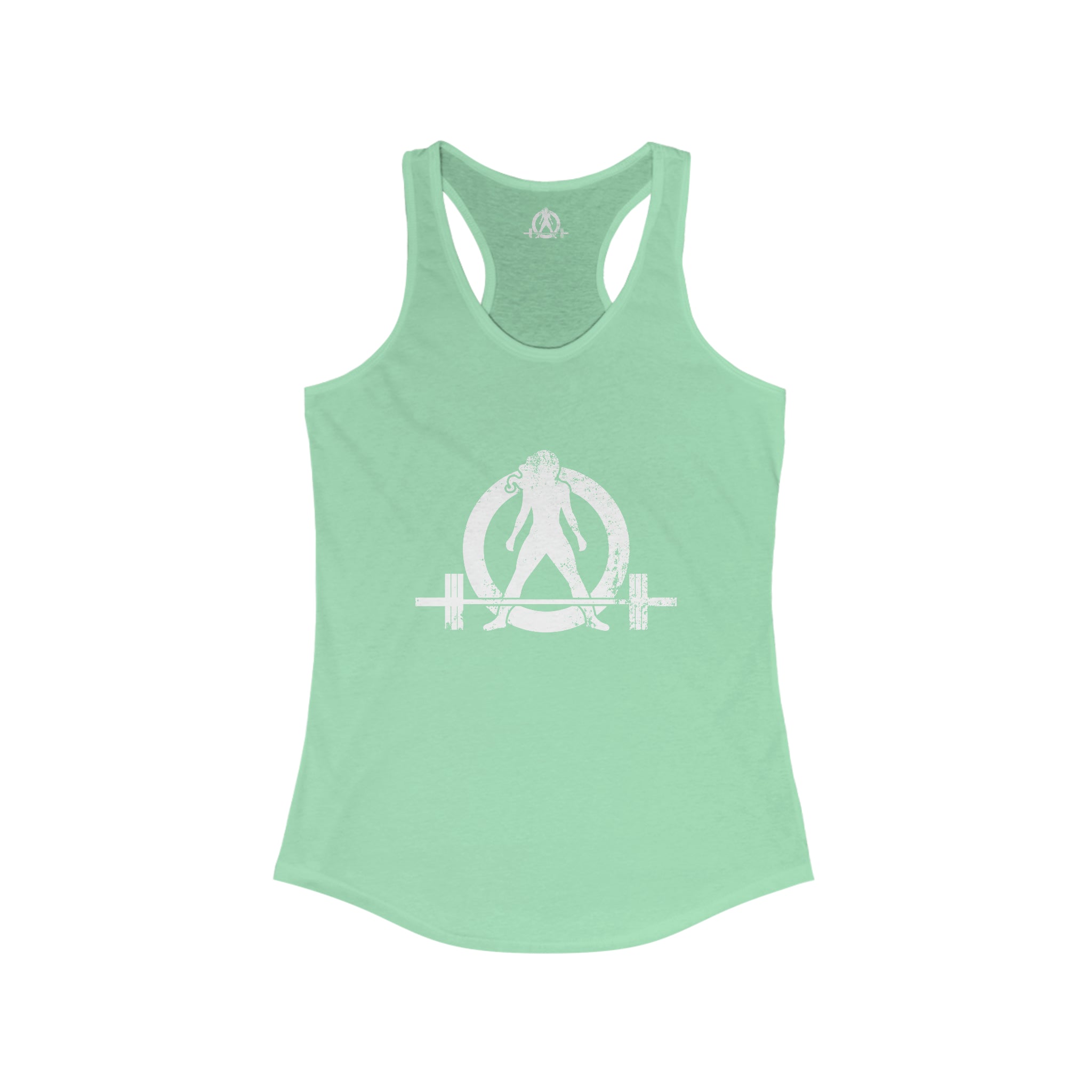 I Could Squat You - Women's Ideal Racerback Tank - White Logo & Back