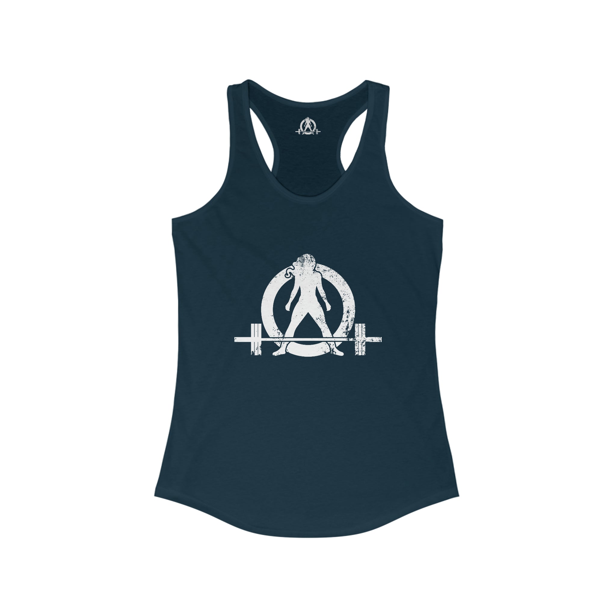 I Could Squat You - Women's Ideal Racerback Tank - White Logo & Back