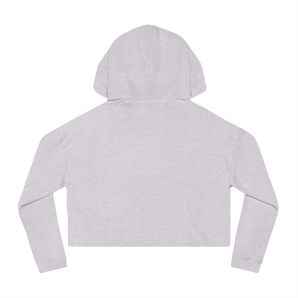 Women’s Cropped Hooded Sweatshirt - White Distressed Logo