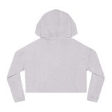 Women’s Cropped Hooded Sweatshirt - White Distressed Logo
