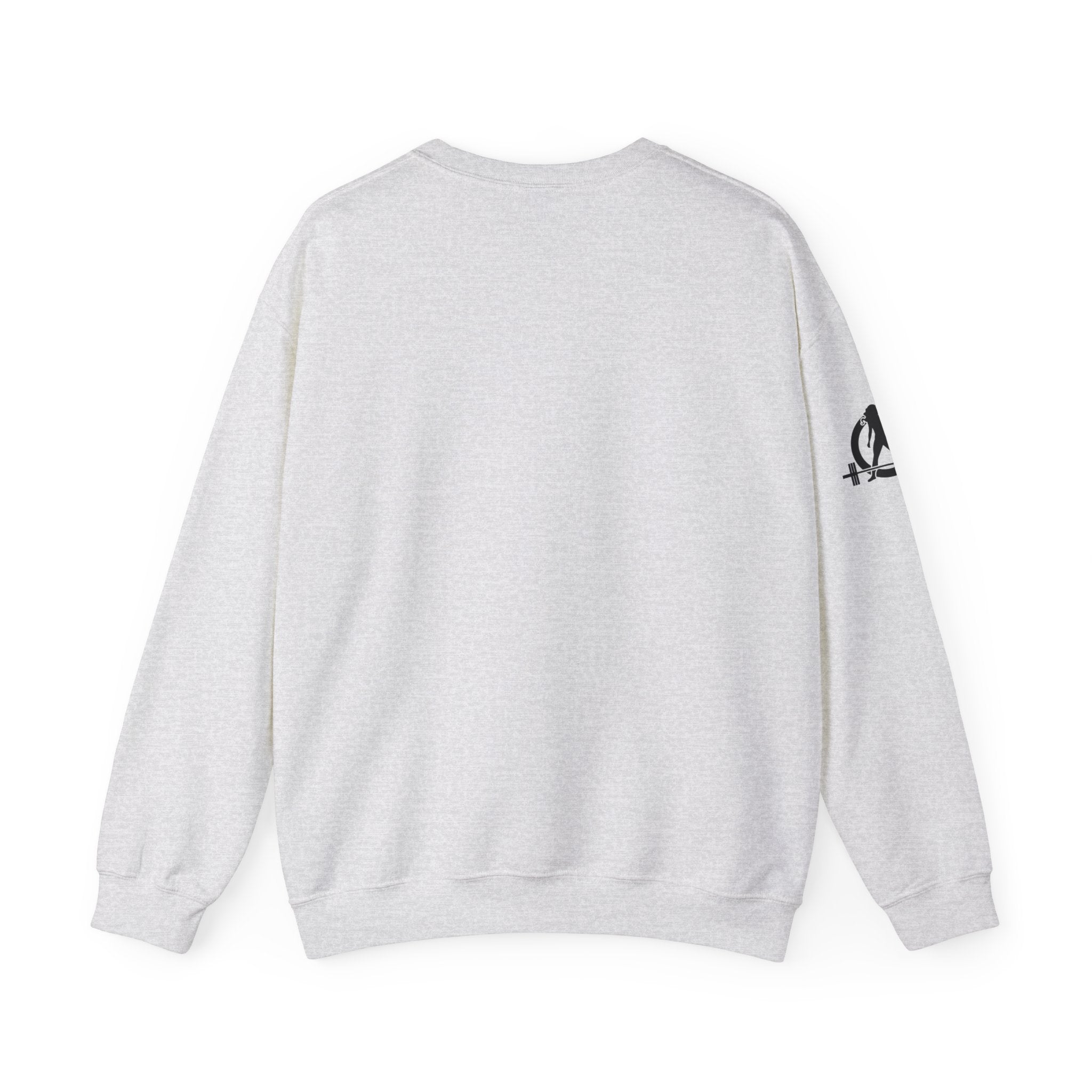 She is STRONG - Unisex Heavy Blend™ Crewneck Sweatshirt - Front Black Logo - Plain Back