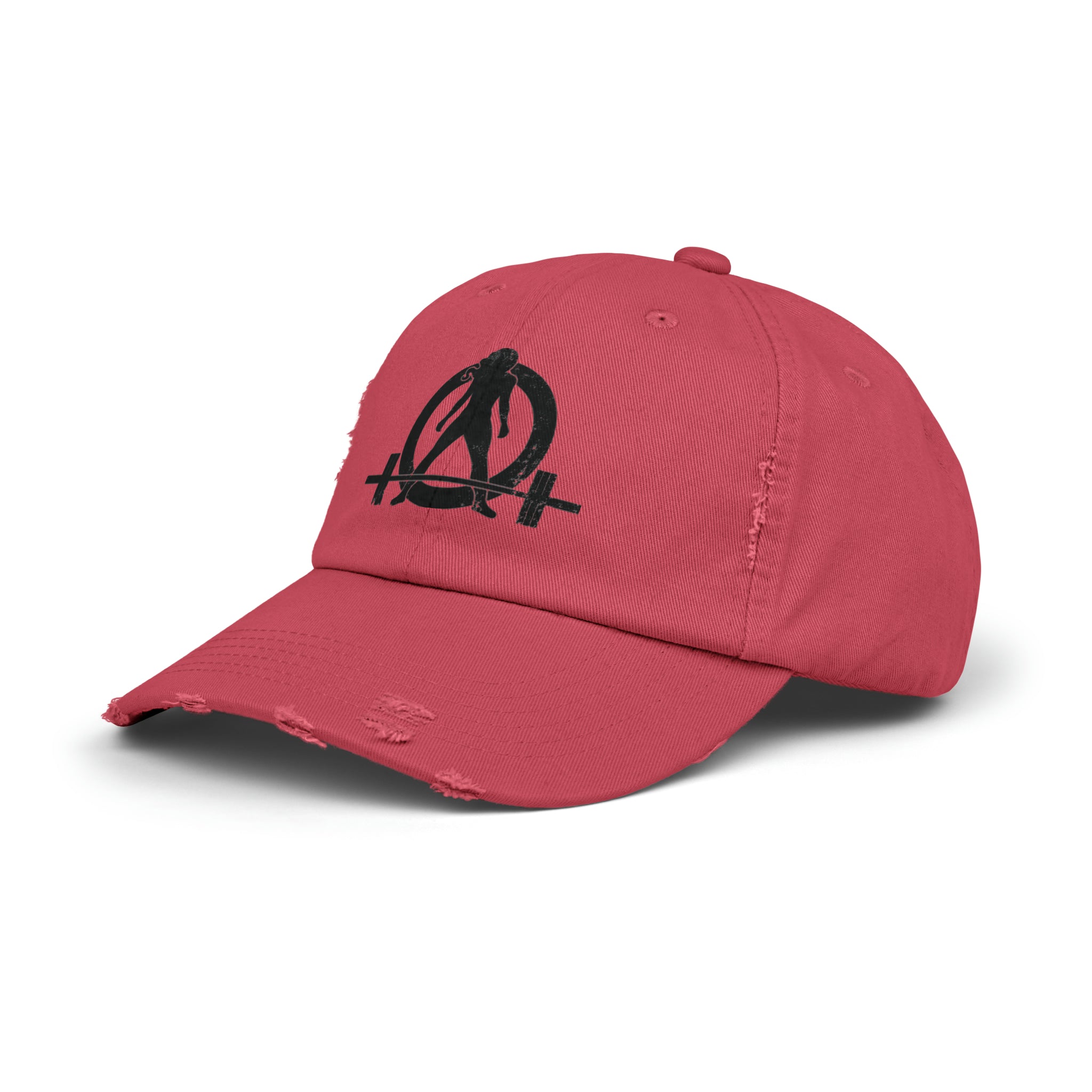 Unisex Distressed Cap - Classic Black Logo