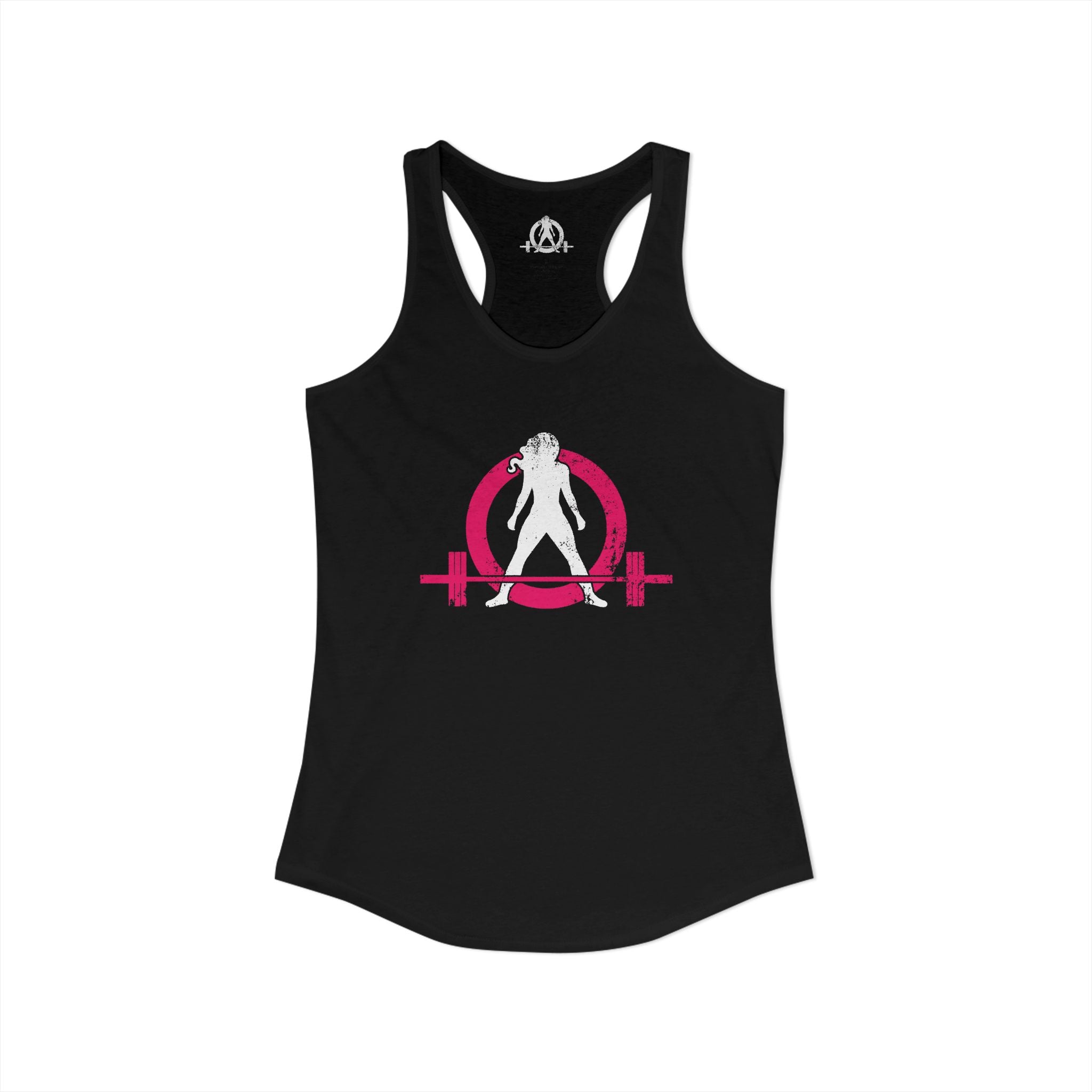 Women's Ideal Racerback Tank - Distressed  Color Distressed Logo Front & Plain Back