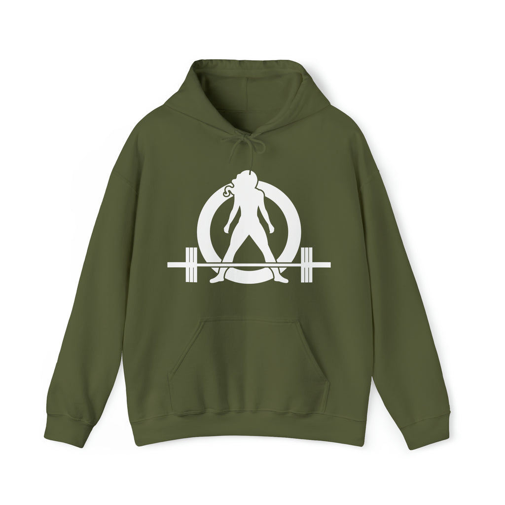 Kick Your Ass - Classic Logo White - Unisex Heavy Blend Hooded Sweatshirt (BEST SELLER)