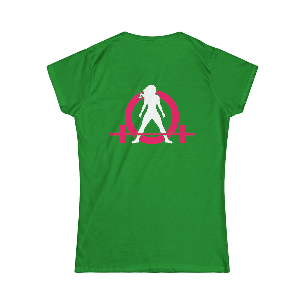 Coffee & A Barbell - Women's Softstyle Tee - Front Logo & Color Back