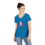 Ladies' V-Neck T-Shirt - Classic Light Logo