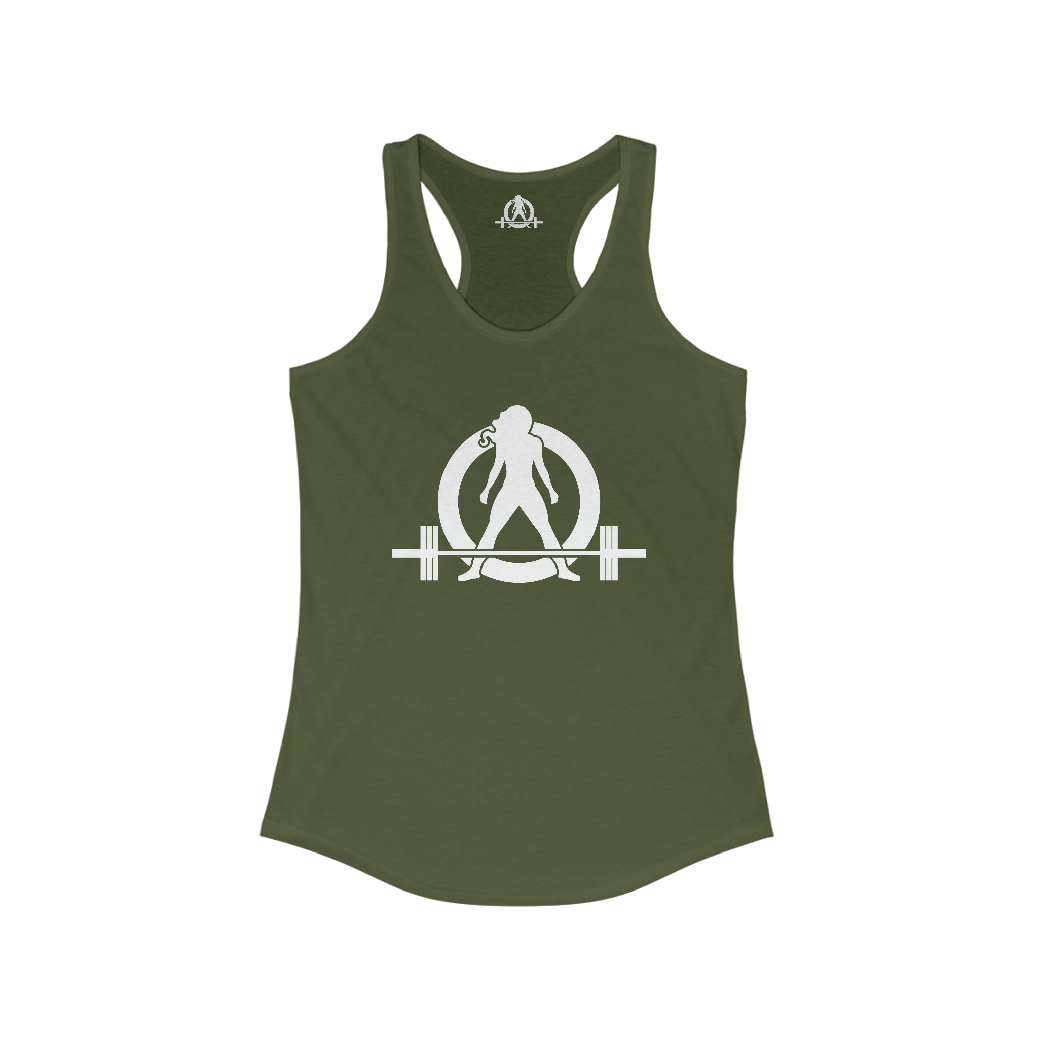 45 + 45 = 135 - Women's Ideal Racerback Tank - White Print Front & Back