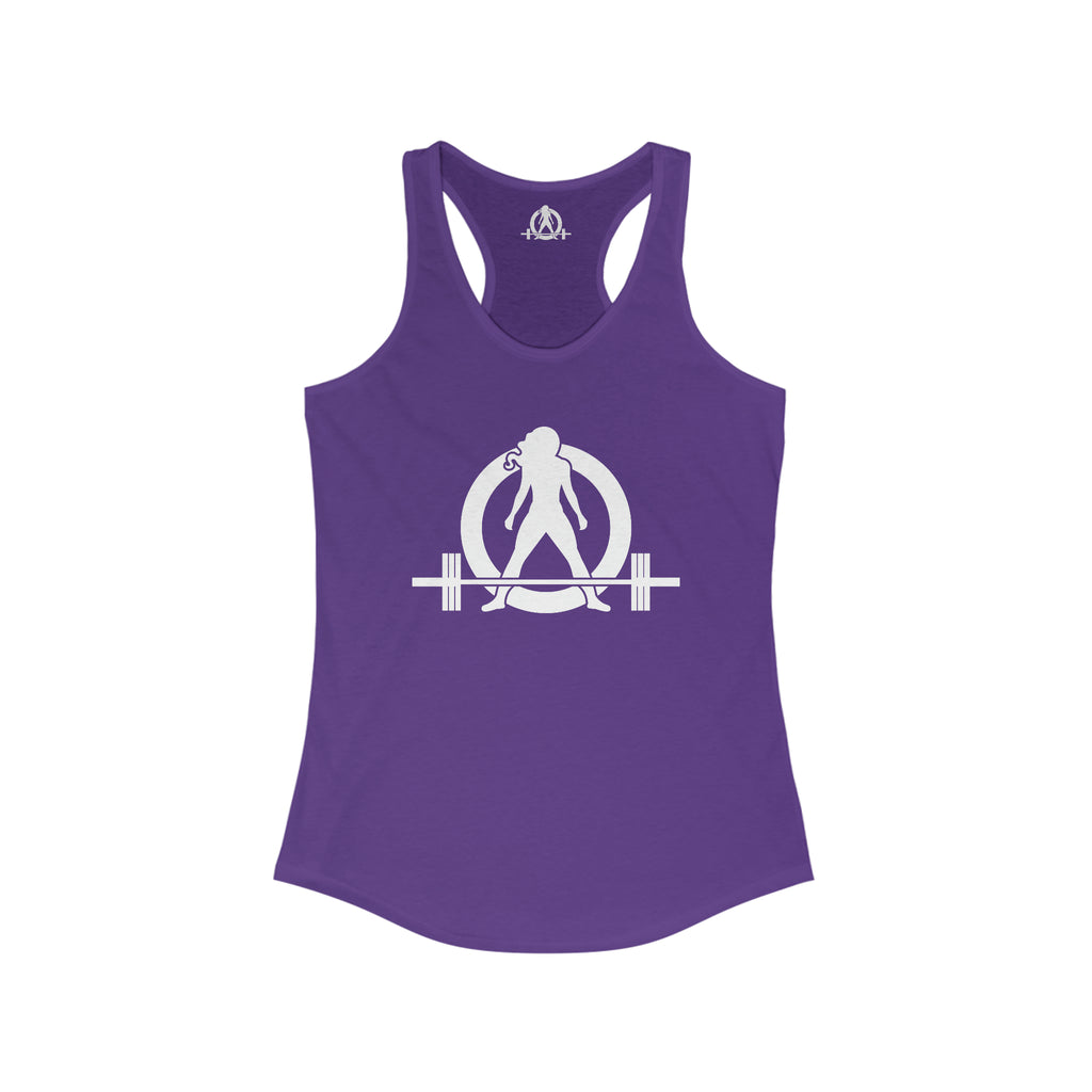 45 + 45 = 135 - Women's Ideal Racerback Tank - White Print Front & Back