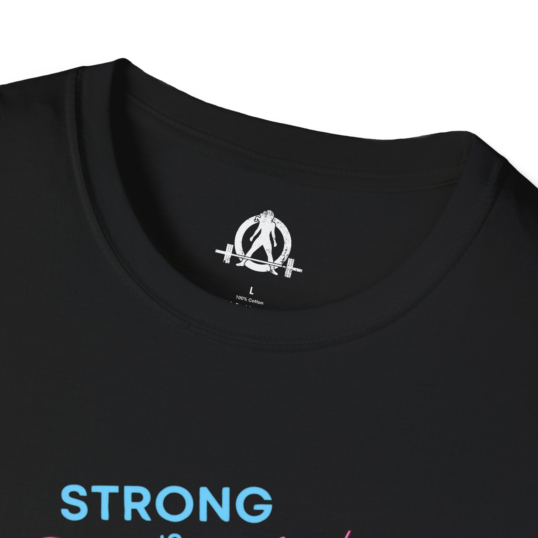 Strong Is Beautiful - Comic - Unisex Softstyle T-Shirt - White Print on Front Plain Back