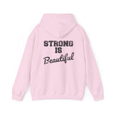 Strong Is Beautiful - Distressed Black Logo - Unisex Heavy Blend Hooded Sweatshirt