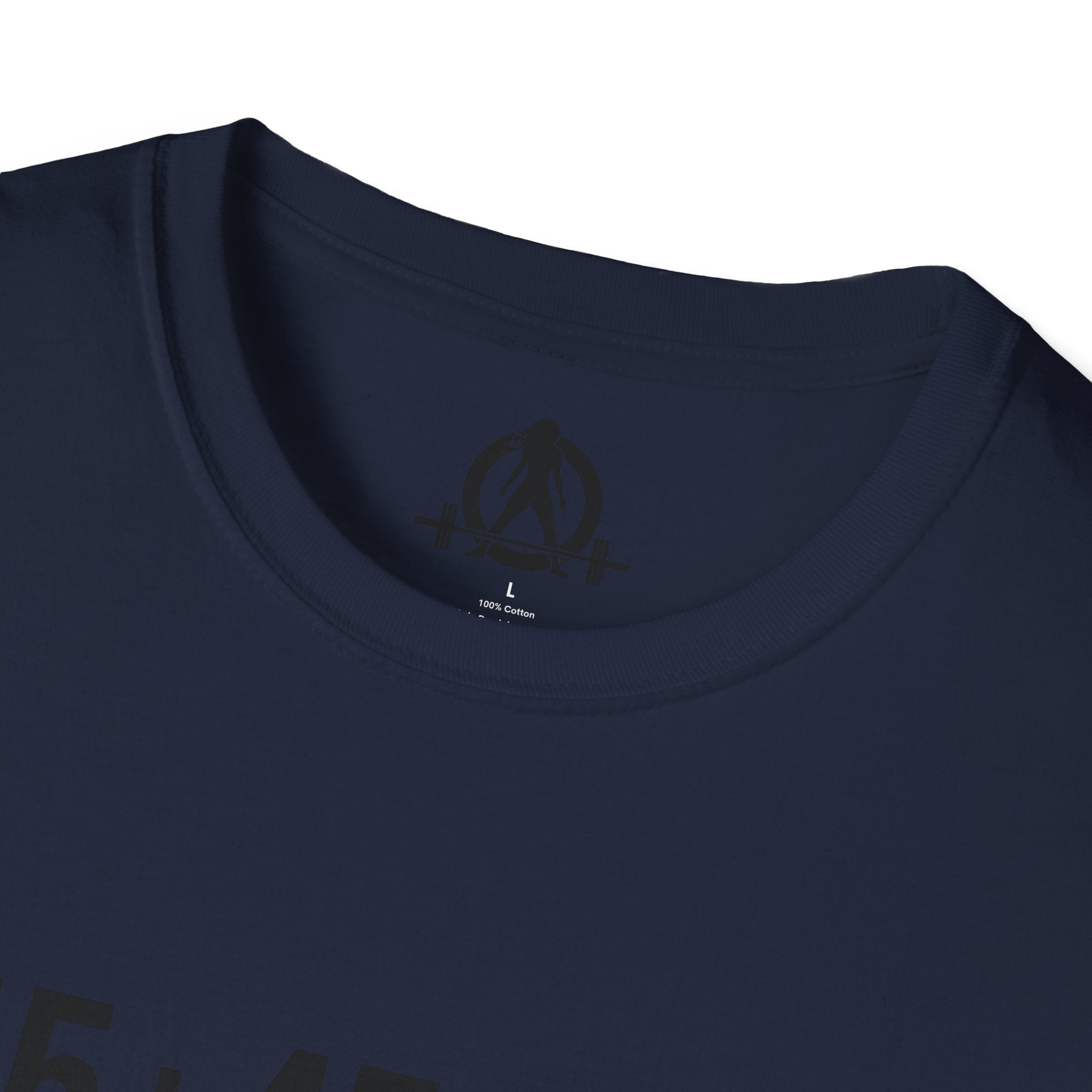 45 + 45 = 135 - Unisex Softstyle T-Shirt - Black Print on Front Plain Back