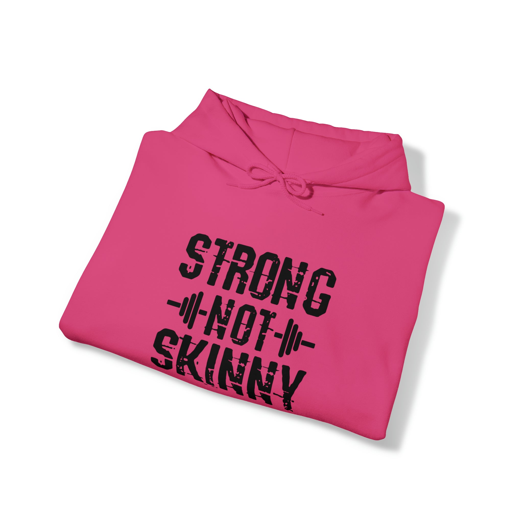 Strong Not Skinny - Unisex Heavy Blend Hooded Sweatshirt - Black Front Logo