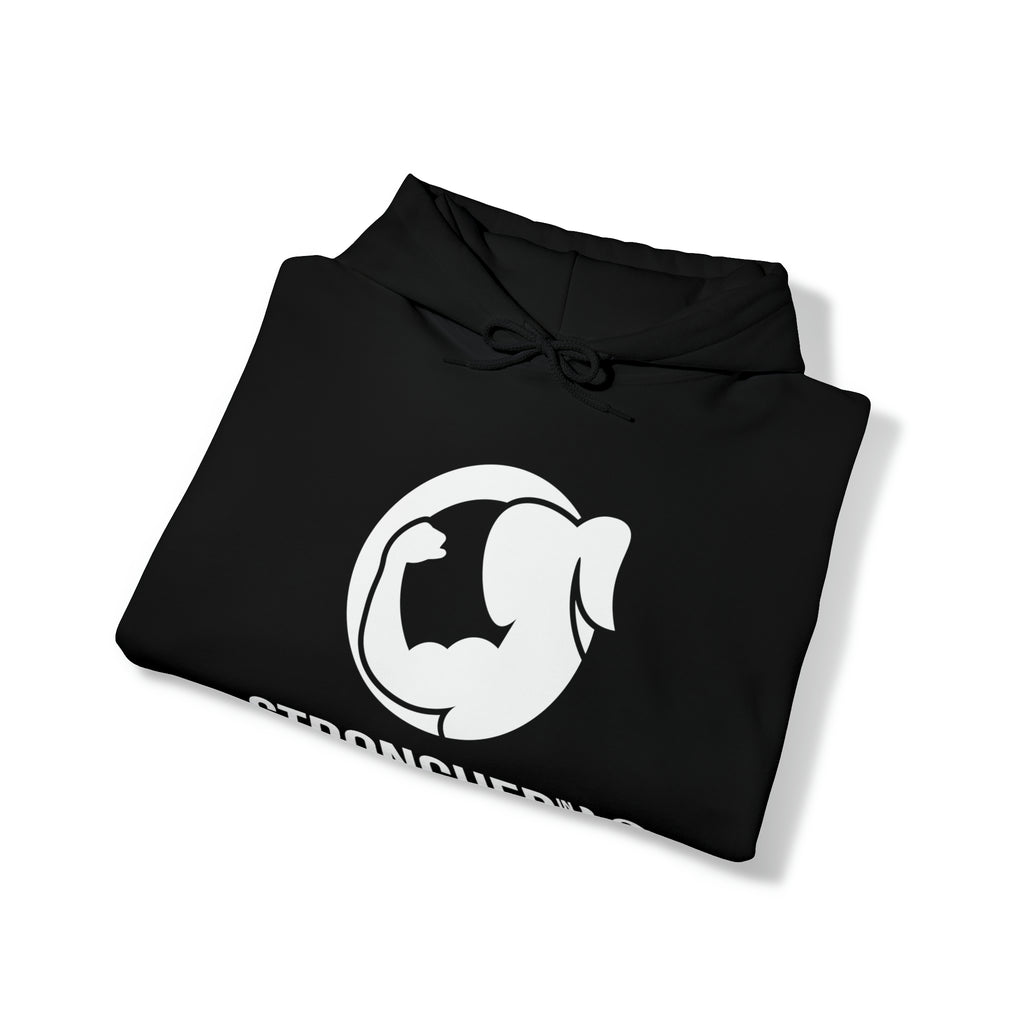 Strong Her in 42 - Classic Logo White - Unisex Heavy Blend Hooded Sweatshirt