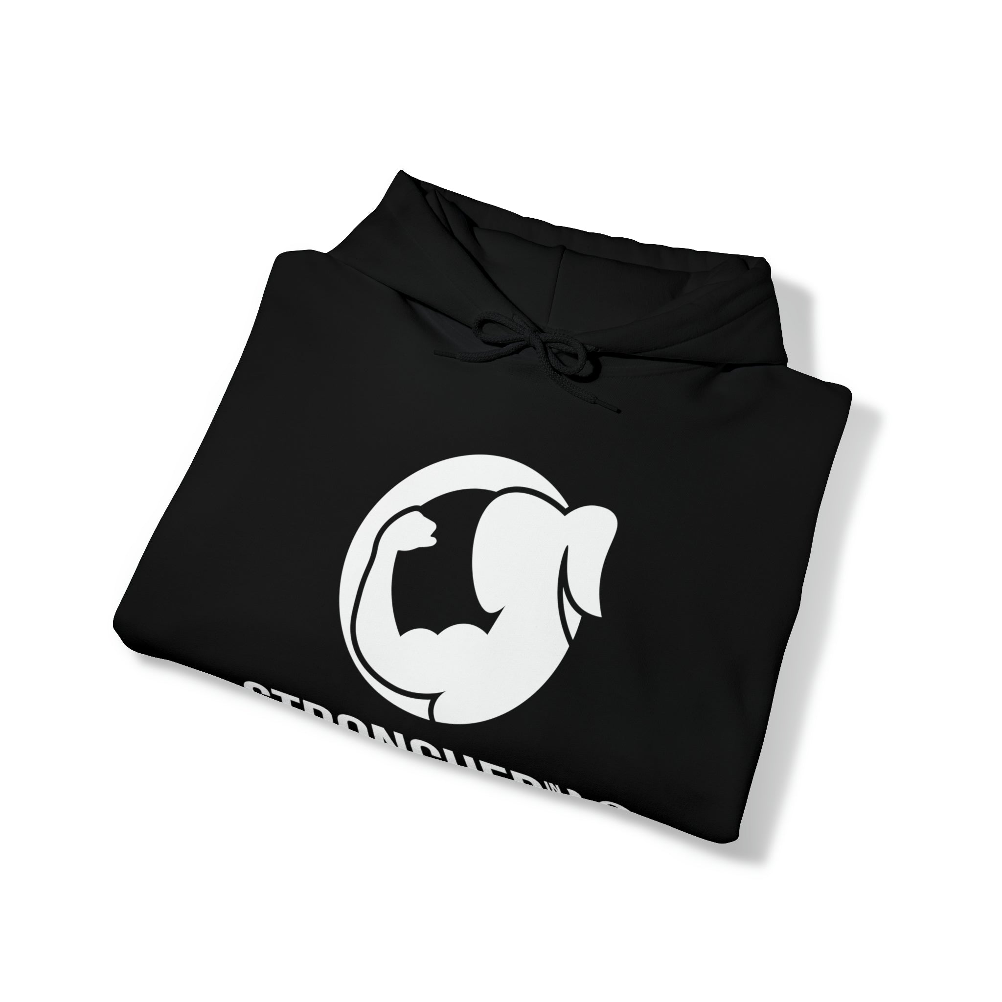 Strong Her in 42 - Classic Logo White - Unisex Heavy Blend Hooded Sweatshirt