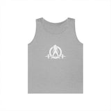 Unisex Heavy Cotton Tank Top -  White Logo - Kick Your Ass