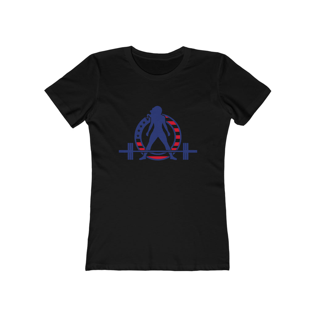 USA Logo - Women's The Boyfriend Tee - USA Light Logo - Plain Back