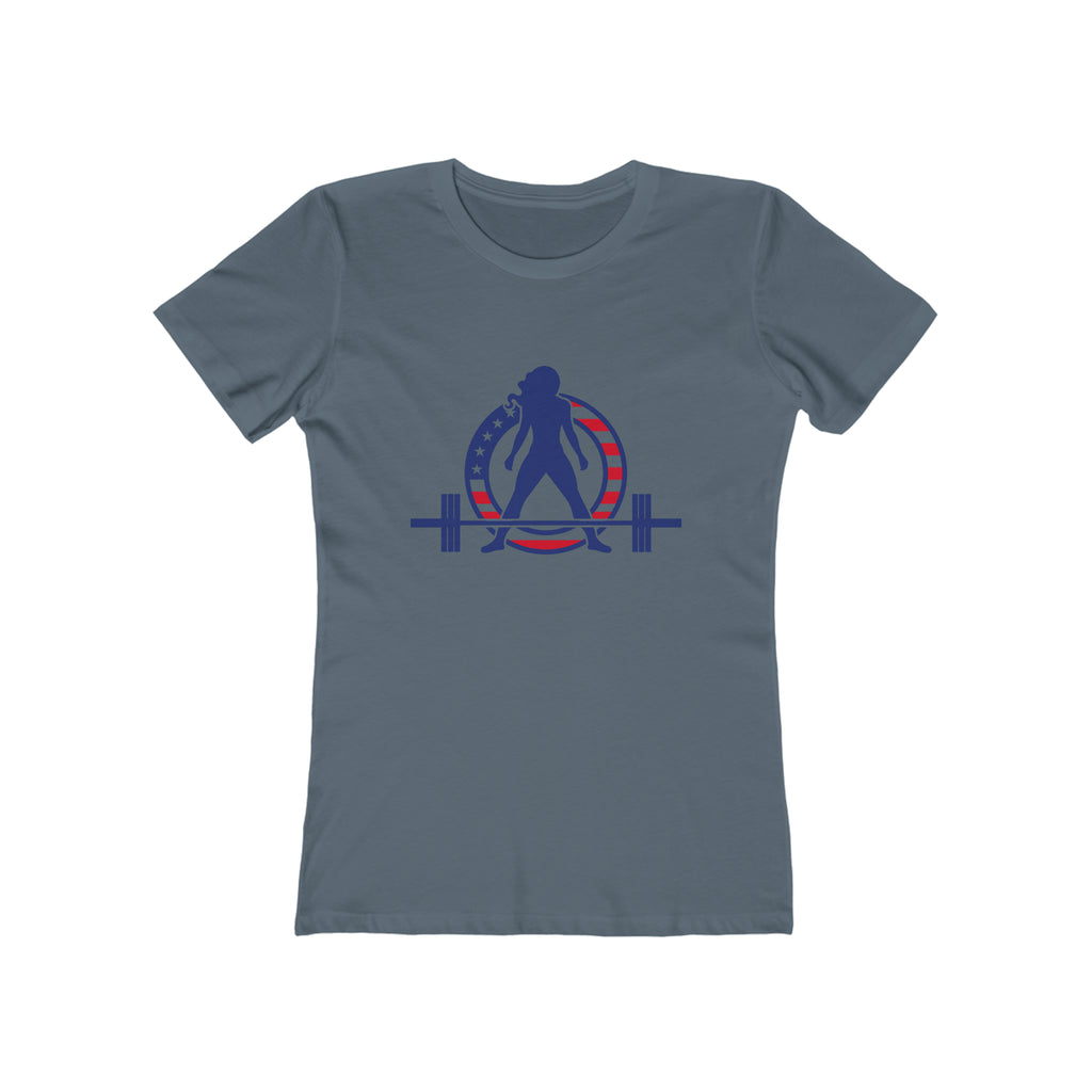 USA Logo - Women's The Boyfriend Tee - USA Light Logo - Plain Back