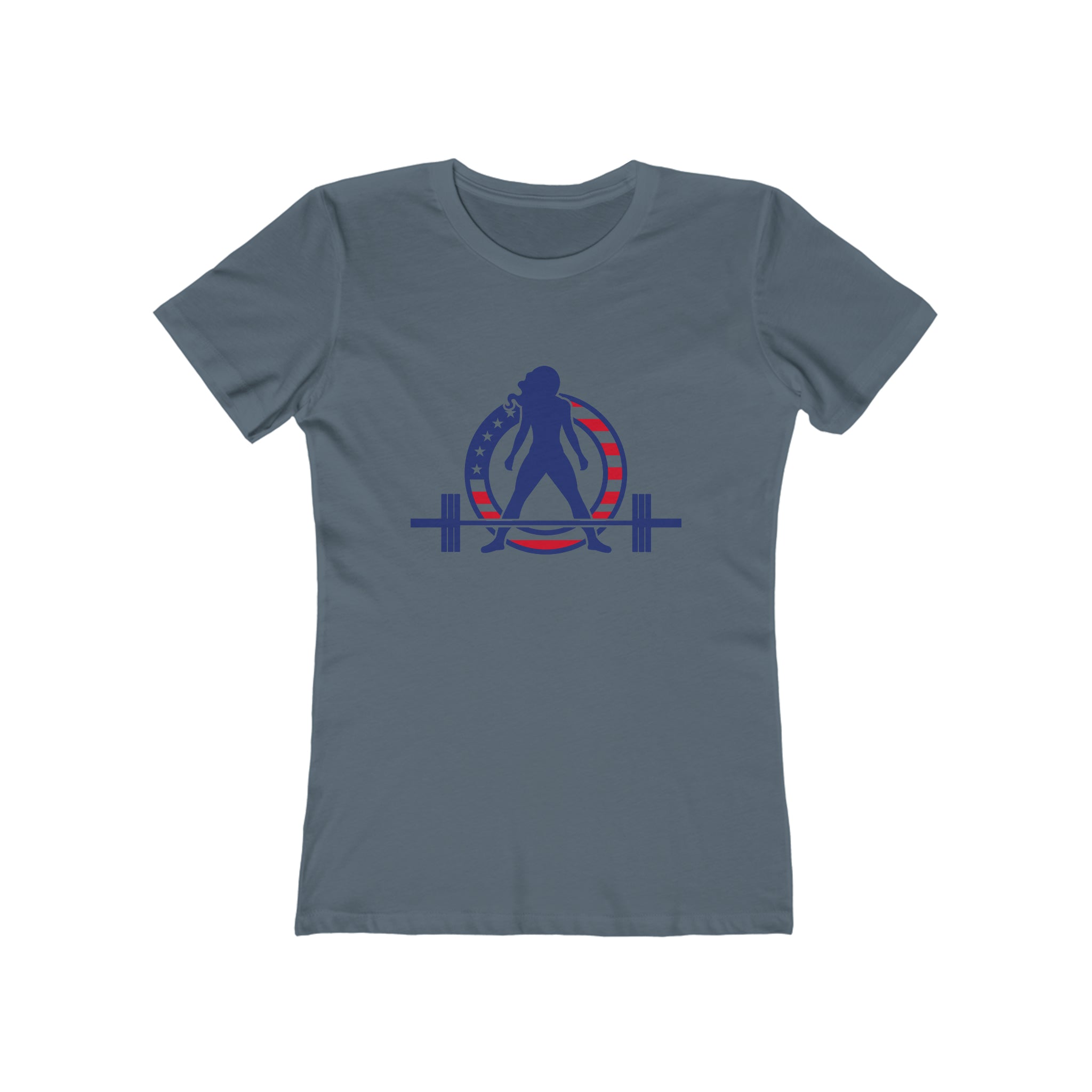USA Logo - Women's The Boyfriend Tee - USA Light Logo - Plain Back