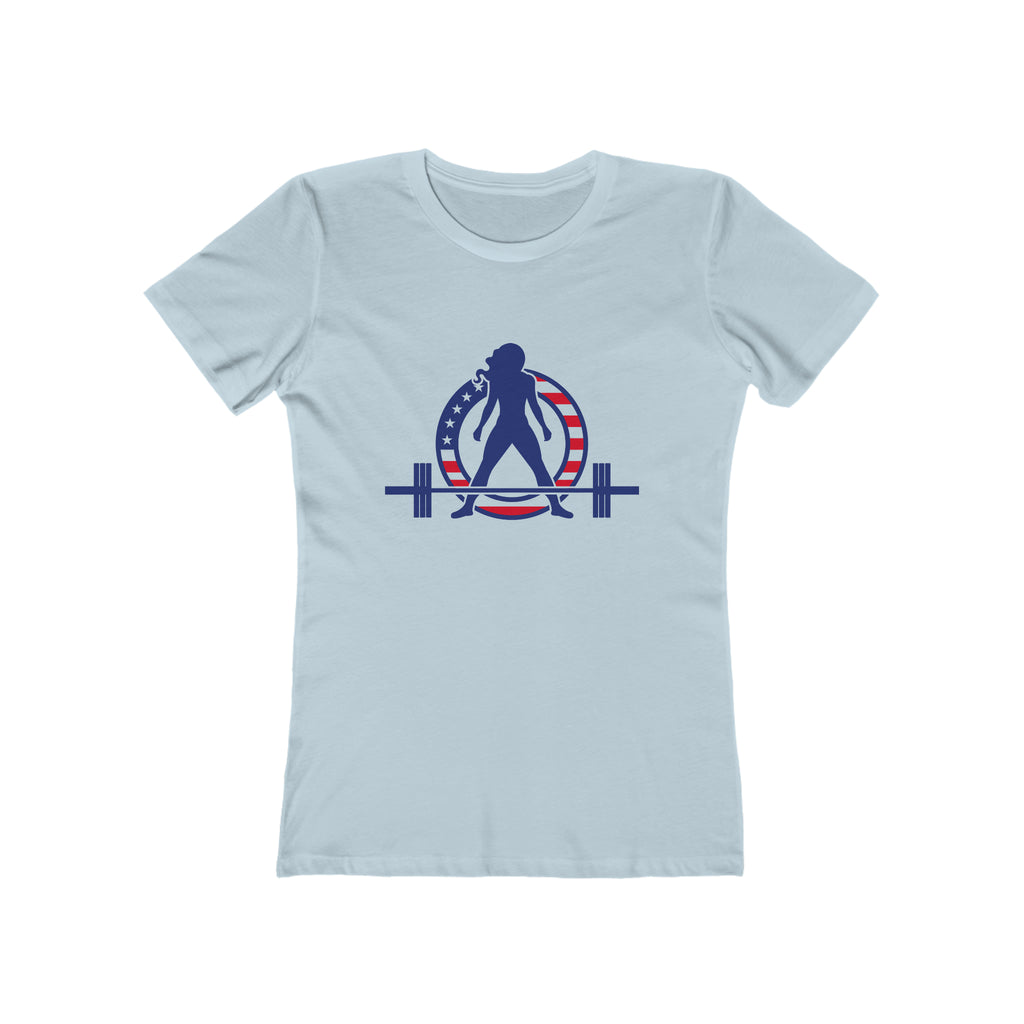 USA Logo - Women's The Boyfriend Tee - USA Light Logo - Plain Back