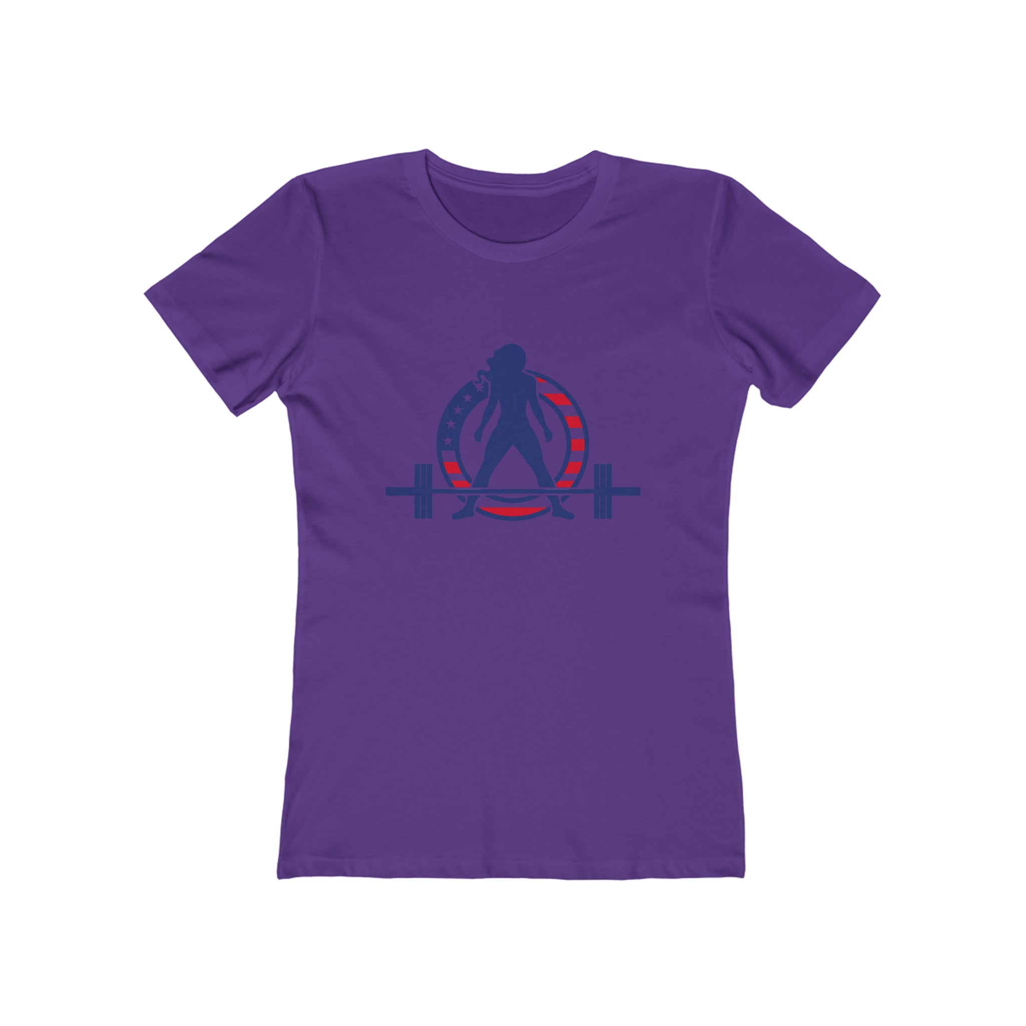USA Logo - Women's The Boyfriend Tee - USA Light Logo - Plain Back