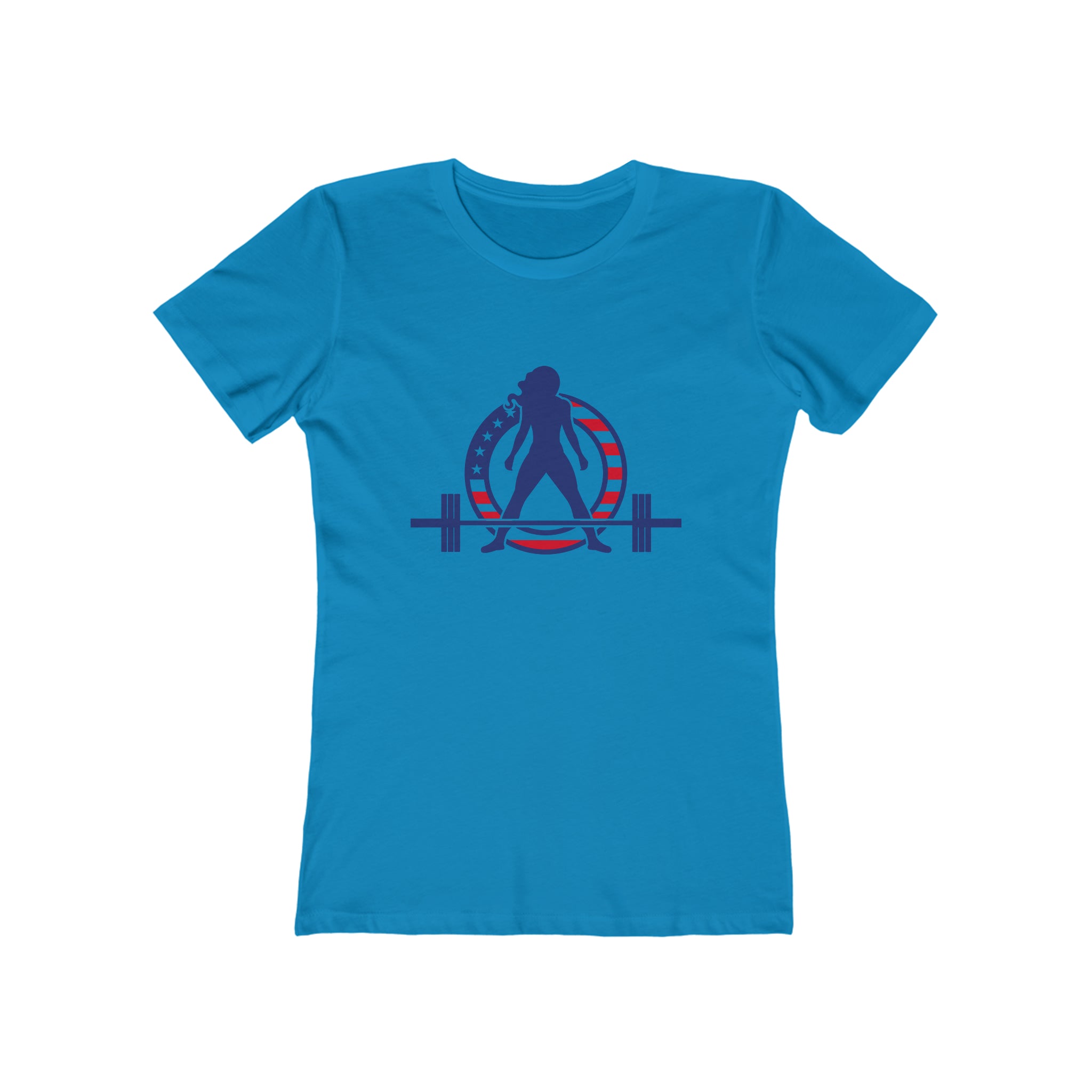 USA Logo - Women's The Boyfriend Tee - USA Light Logo - Plain Back