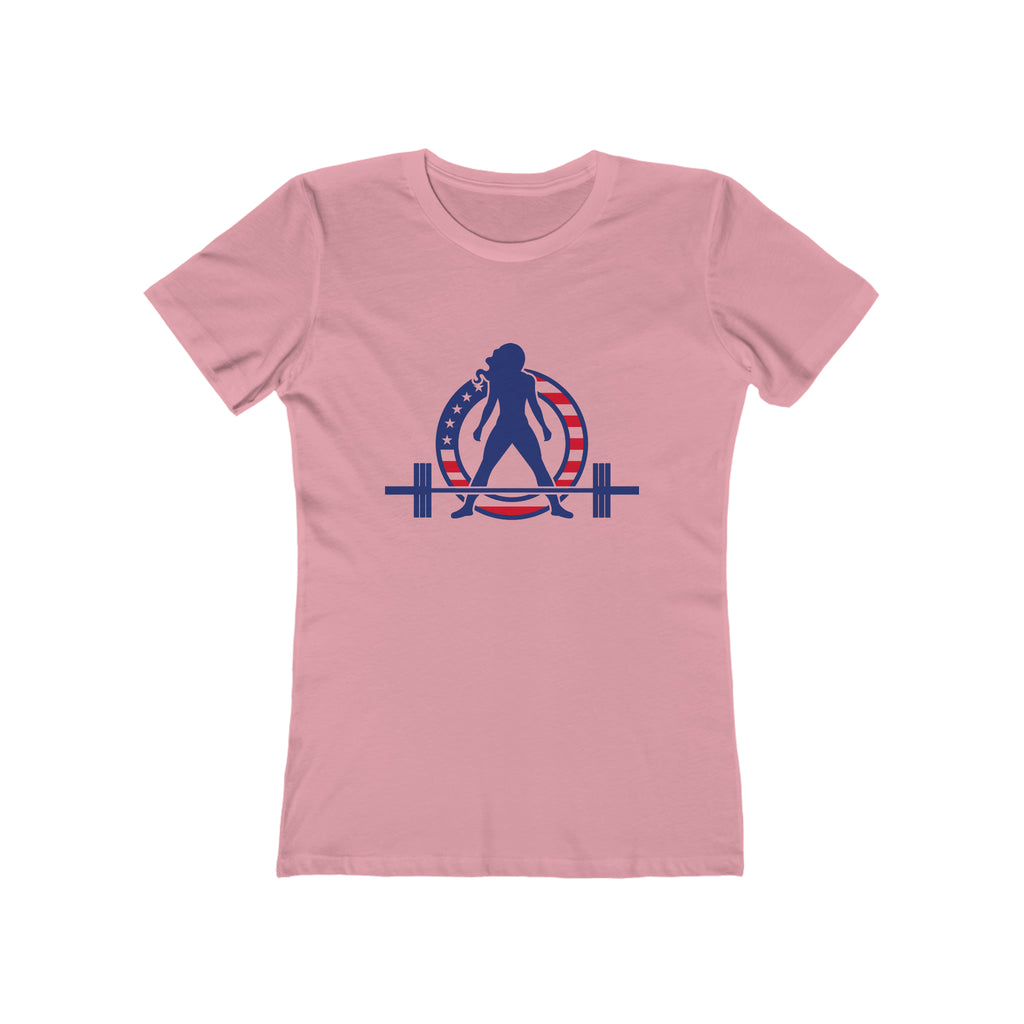 USA Logo - Women's The Boyfriend Tee - USA Light Logo - Plain Back