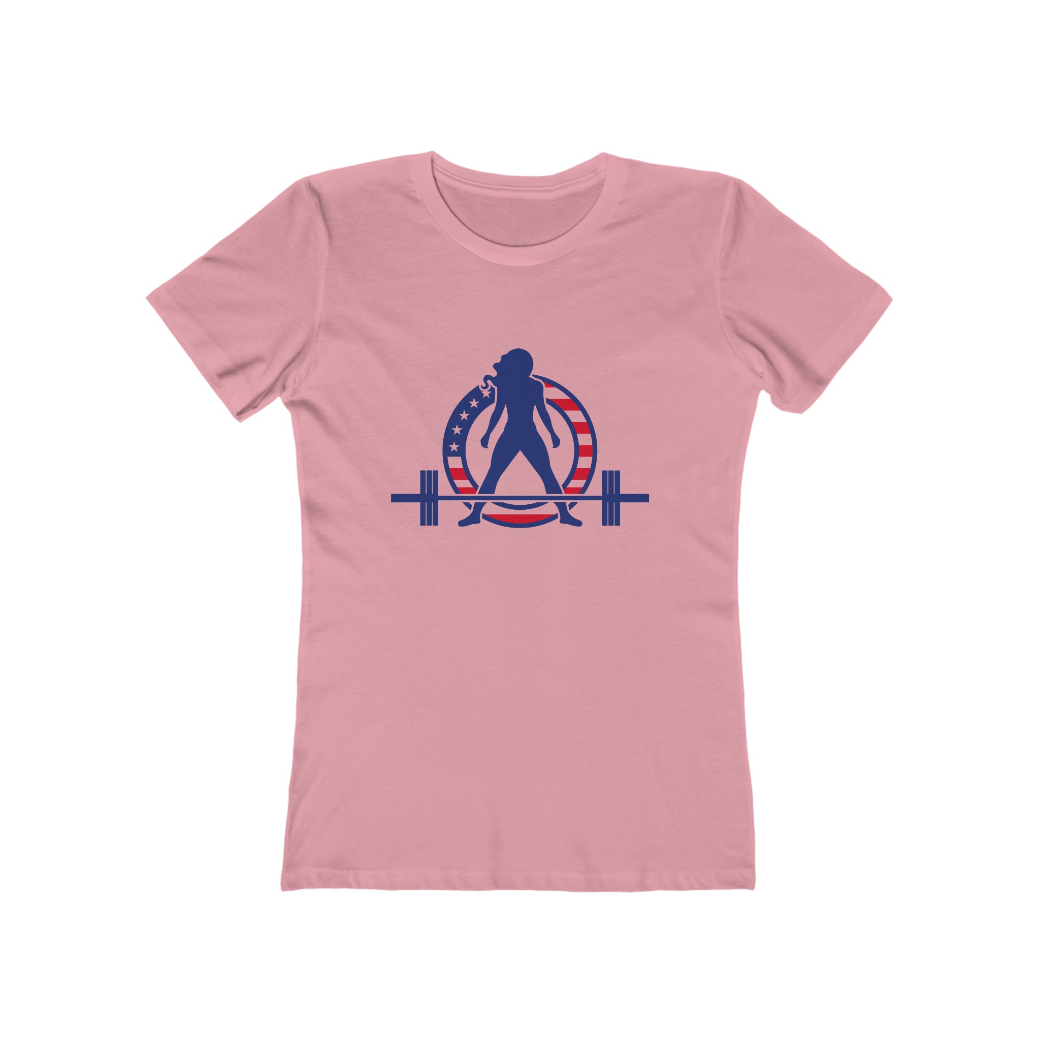 USA Logo - Women's The Boyfriend Tee - USA Light Logo - Plain Back