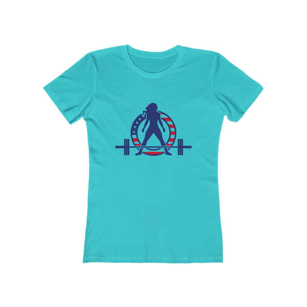 USA Logo - Women's The Boyfriend Tee - USA Light Logo - Plain Back