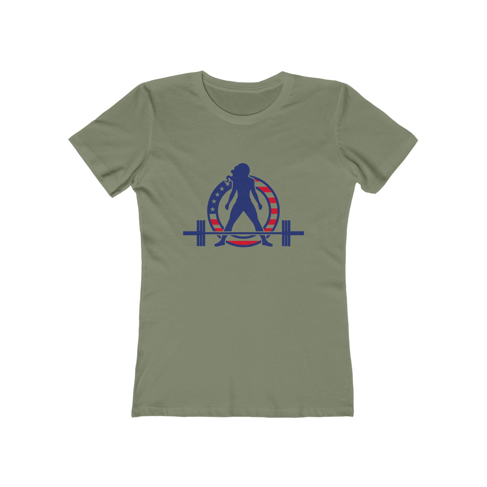 USA Logo - Women's The Boyfriend Tee - USA Light Logo - Plain Back