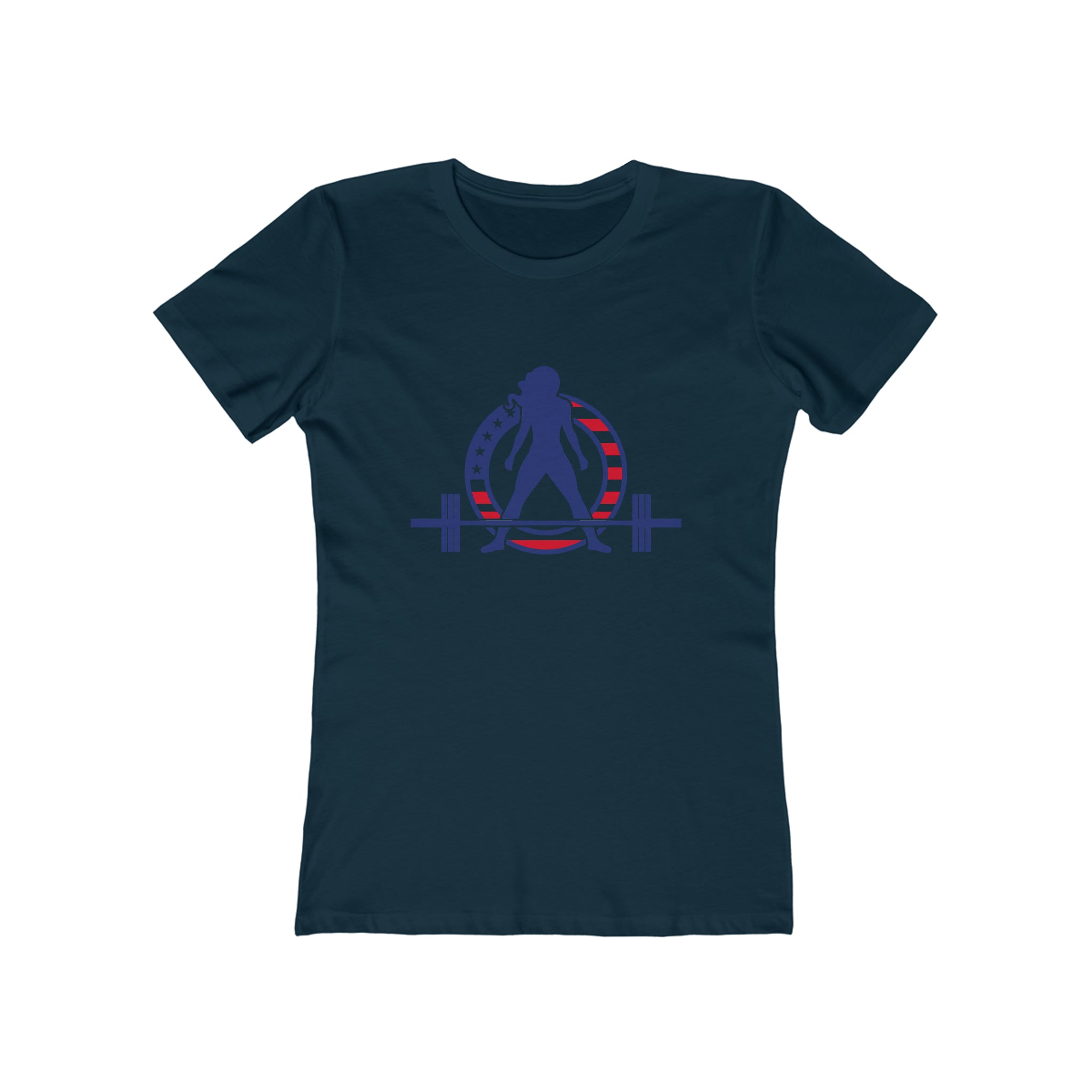 USA Logo - Women's The Boyfriend Tee - USA Light Logo - Plain Back